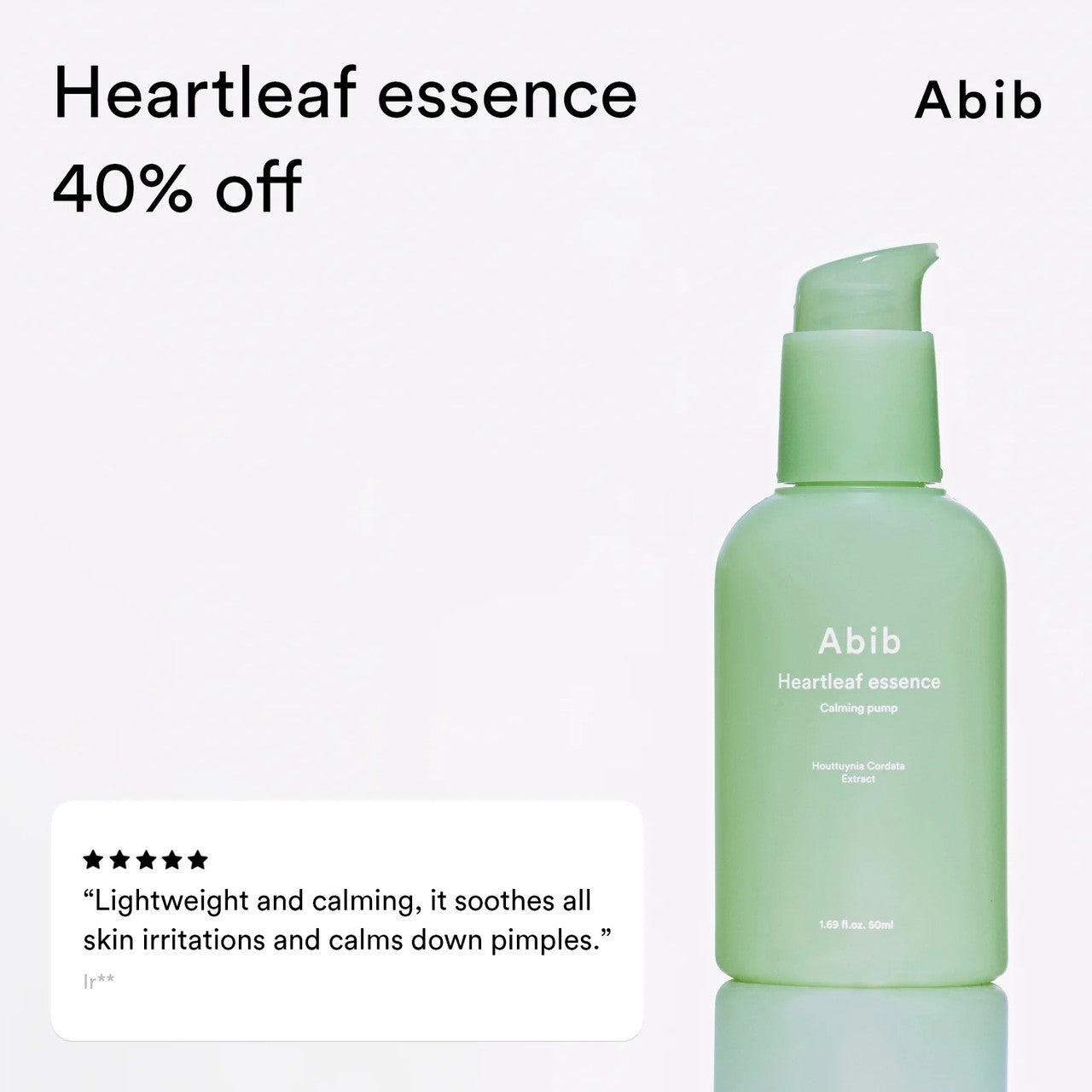 [Abib] Heartleaf Essence Calming Pump (1.69 oz)