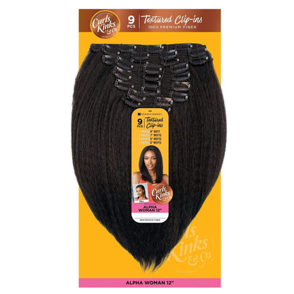 SENSATIONNEL Synthetic Curls Kinks N Co Textured Clip-In 9 PCS - ALPHA WOMAN 12"