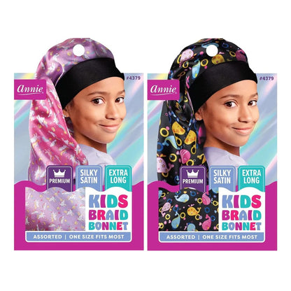 Annie Premium Kid's Silky Wide Edge Braid Bonnet