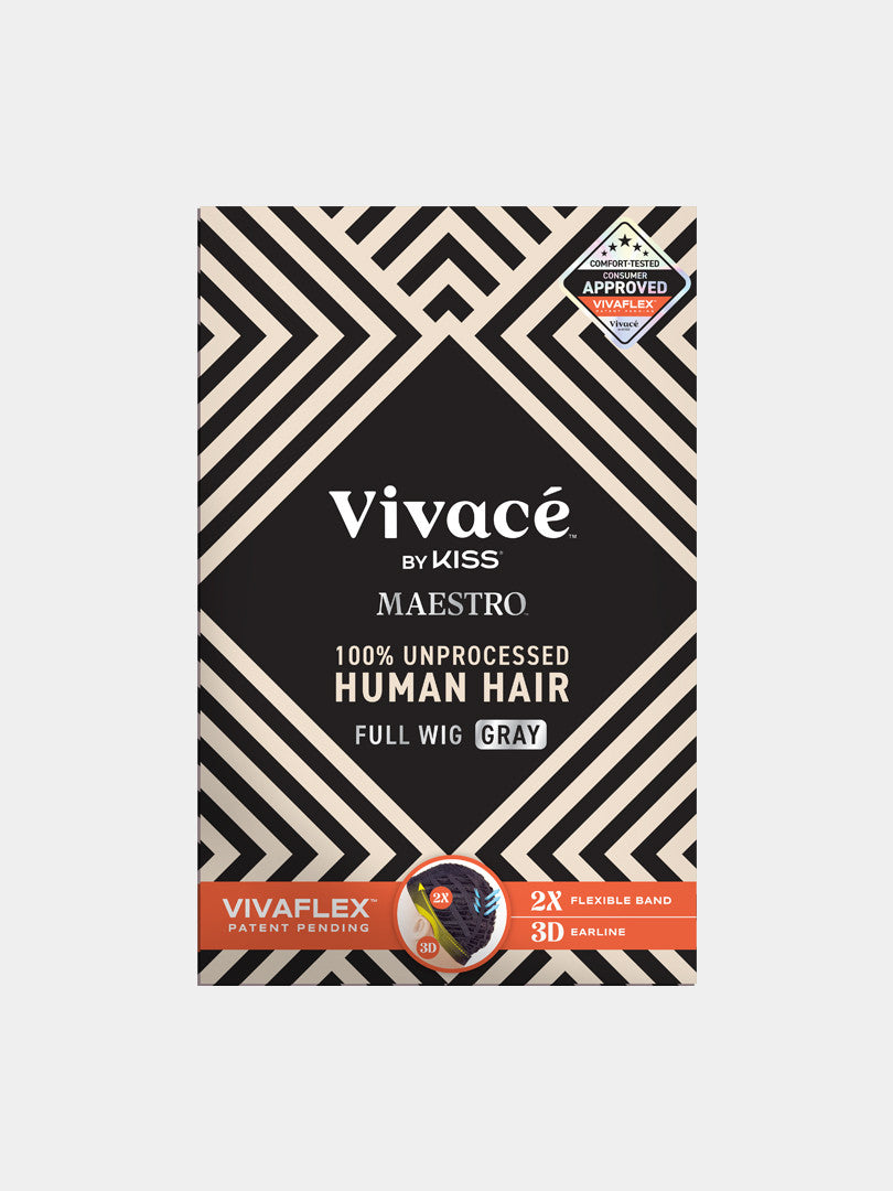 VIVACE 100% Human Hair MAESTRO Gray Collection Full Wig - AIRES