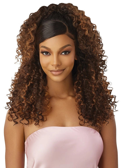 OUTRE Human Hair Blend Airtied Vanish HD+ Lace Front Wig - HHB-Dominican Curly 22"