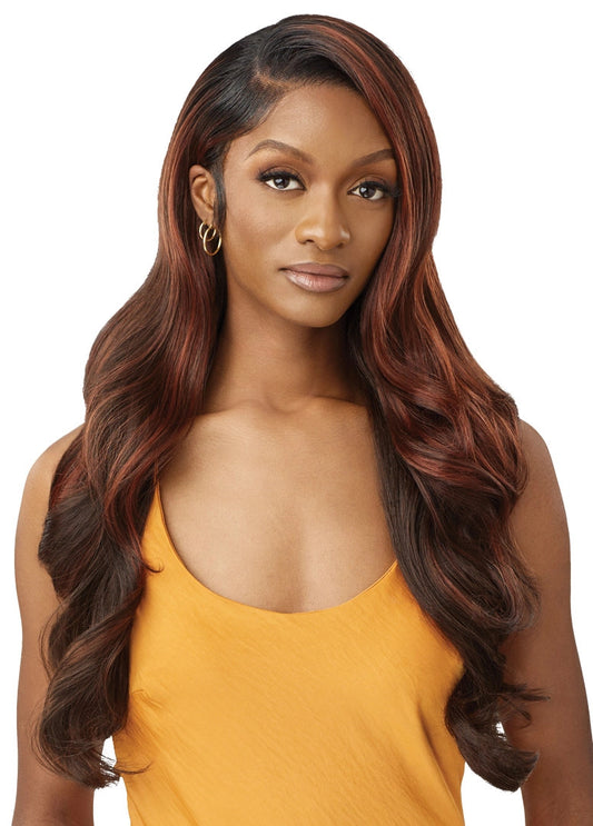 OUTRE Human Hair Blend Airtied Vanish HD+ Lace Front Wig - HHB-Glam Waves 28"
