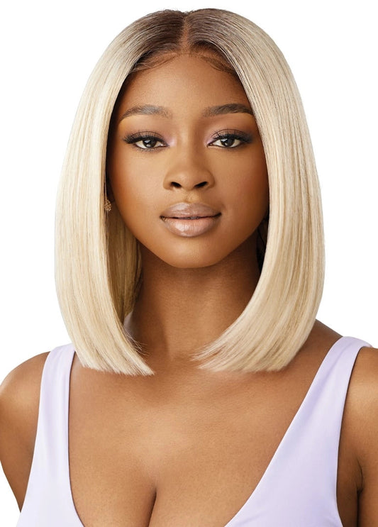 OUTRE Human Hair Blend Airtied Vanish HD+ Lace Front Wig - HHB-Natural Yaki 12"