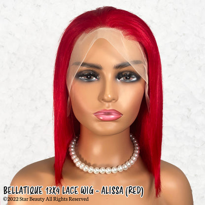 BELLATIQUE 100% Human Hair 13x4 Lace Front Wig - ALISSA (Red)