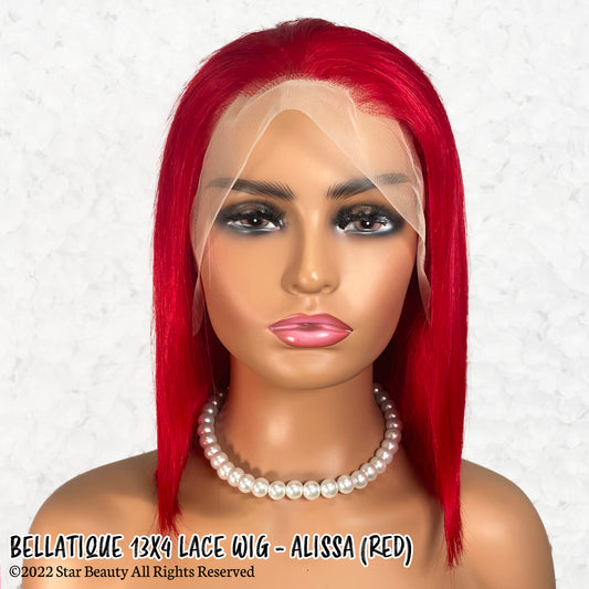 BELLATIQUE 100% Human Hair 13x4 Lace Front Wig - ALISSA (Red)