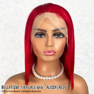BELLATIQUE 100% Human Hair 13x4 Lace Front Wig - ALISSA (Red)