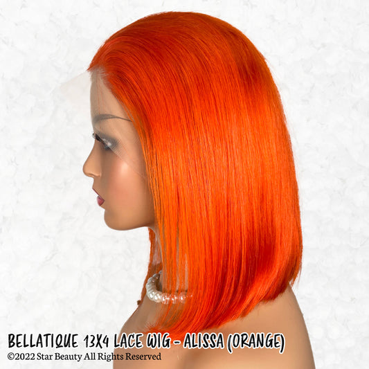 BELLATIQUE 100% Human Hair 13x4 Lace Front Wig - ALISSA (Orange)