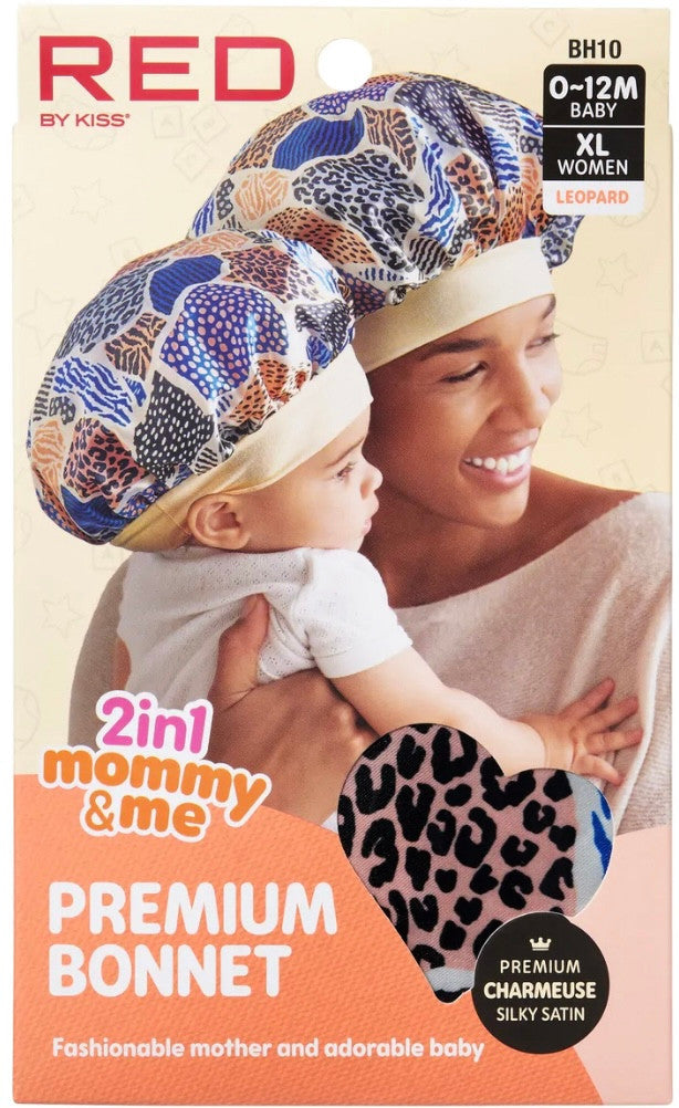 RED Mommy & Me Satin Bonnet
