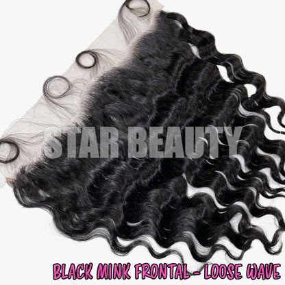 Black Mink 13x4 Frontal - Loose Wave (12"- 14")