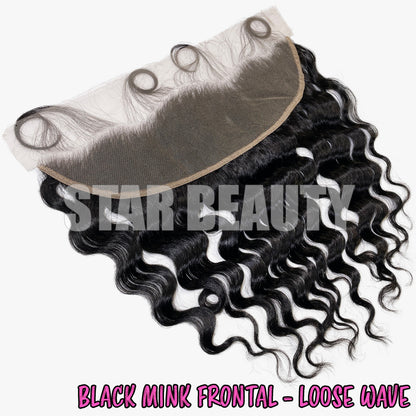 Black Mink 13x4 Frontal - Loose Wave (12"- 14")