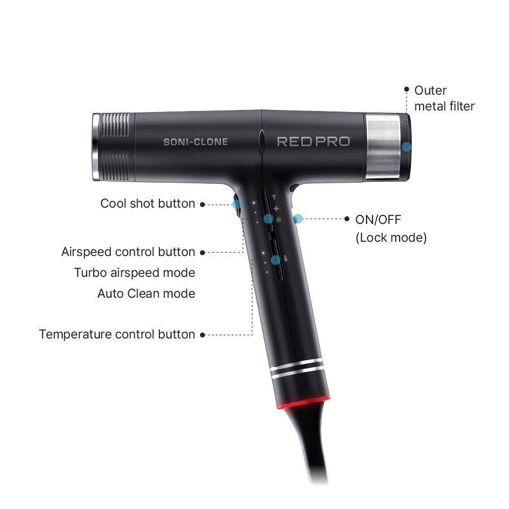RED PRO Soni-Clone High-Speed Hair Dryer