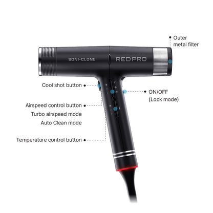 RED PRO Soni-Clone High-Speed Hair Dryer