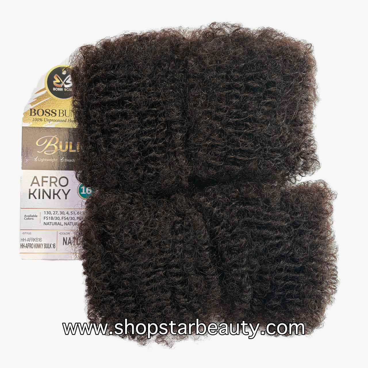 Bobbi Boss 100% Unprocessed Human Hair - AFRO KINKY BULK (12"- 16")