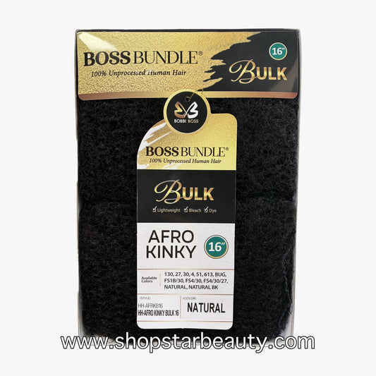 Bobbi Boss 100% Unprocessed Human Hair - AFRO KINKY BULK (12"- 16")