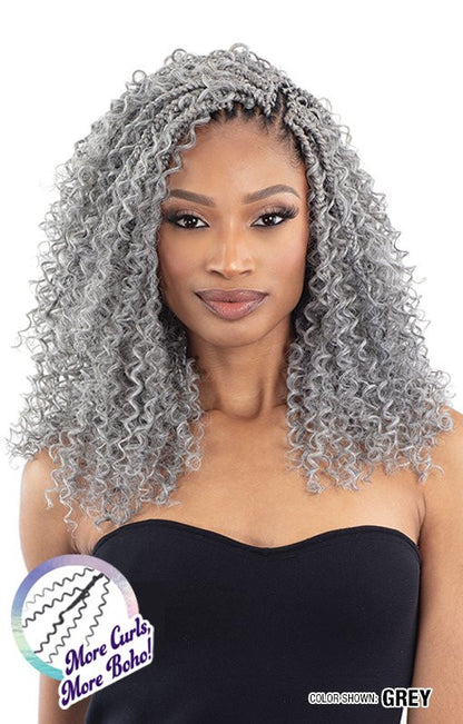 SHAKE N GO Freetress Braid Synthetic Crochet Hair - 3X Water Curl Boho Braids 12"