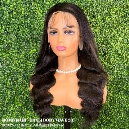 BOMB HAIR 100% Human Hair 13X5 Lace Frontal Wig - Body Wave (18"- 32")