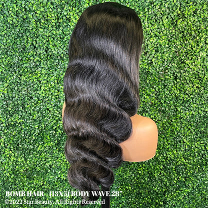 BOMB HAIR 100% Human Hair 13X5 Lace Frontal Wig - Body Wave (18"- 32")