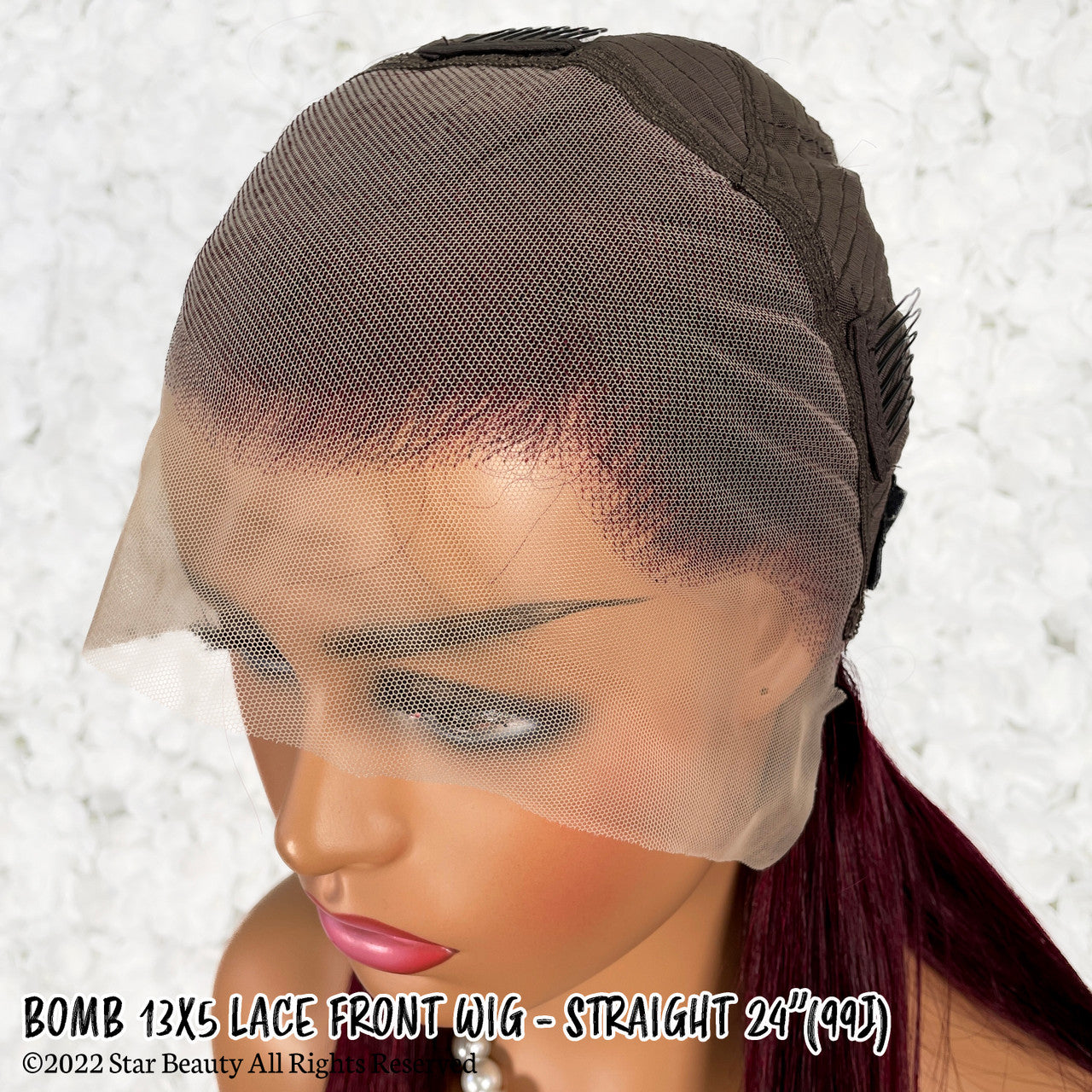 BOMB HAIR 100% Human Hair 13X5 Lace Frontal Wig - Straight (99J)