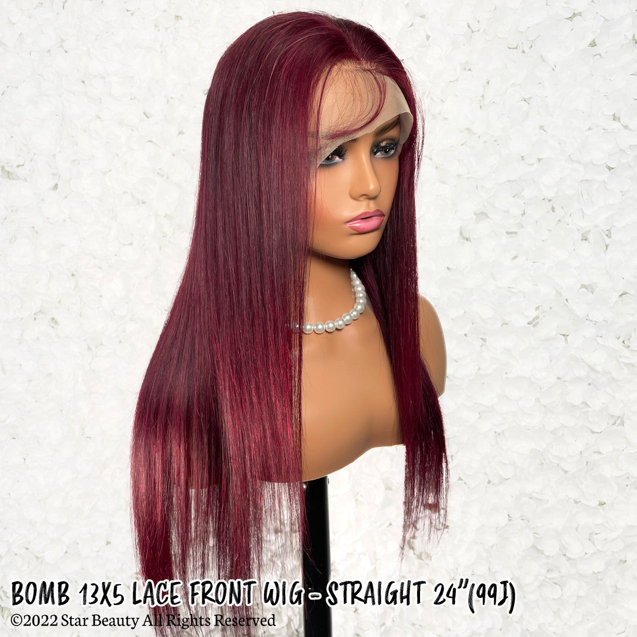 BOMB HAIR 100% Human Hair 13X5 Lace Frontal Wig - Straight (99J)