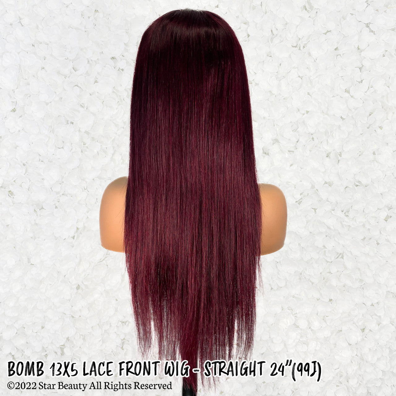 BOMB HAIR 100% Human Hair 13X5 Lace Frontal Wig - Straight (99J)