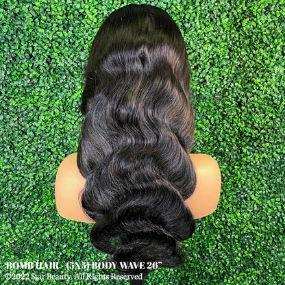 BOMB HAIR 100% Human Hair 5X5 Lace Closure Wig - Body Wave (18"- 28")