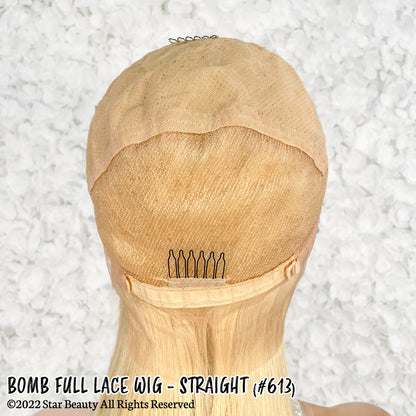 BOMB HAIR 100% Human Hair Full Lace Wig - Straight (613)
