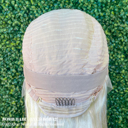 BOMB HAIR 100% Human Hair 13X5 Lace Frontal Bob Wig - Straight 613 (10"-12")