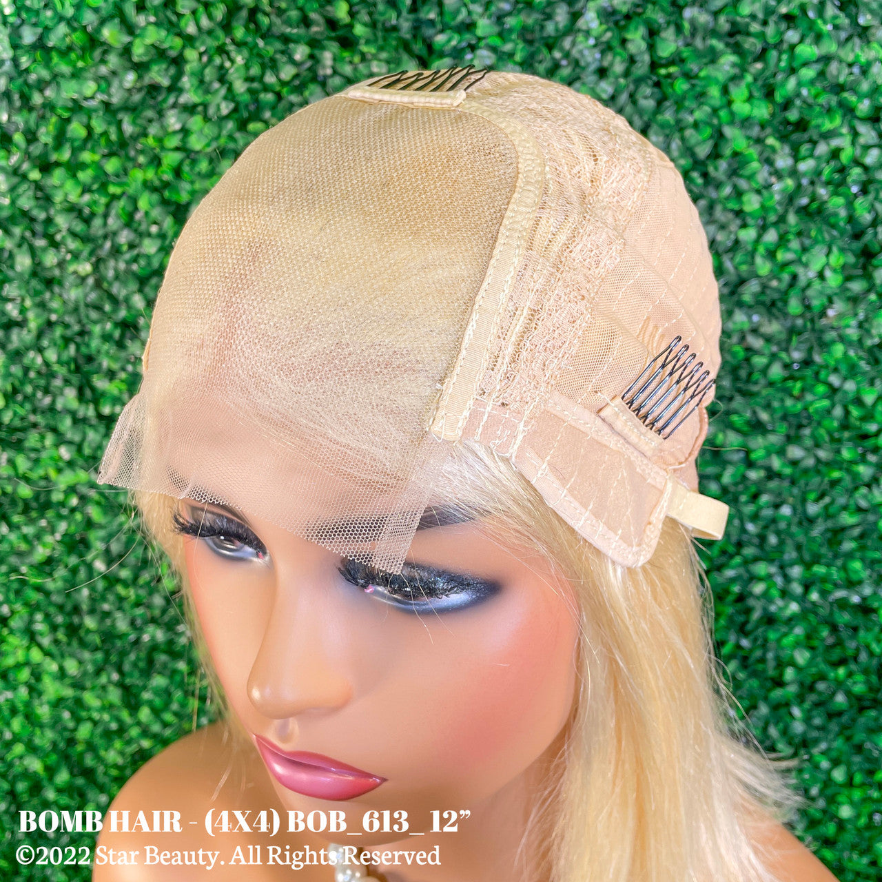 BOMB HAIR 100% Human Hair 4X4 Lace Closure Wig - Straight (613)