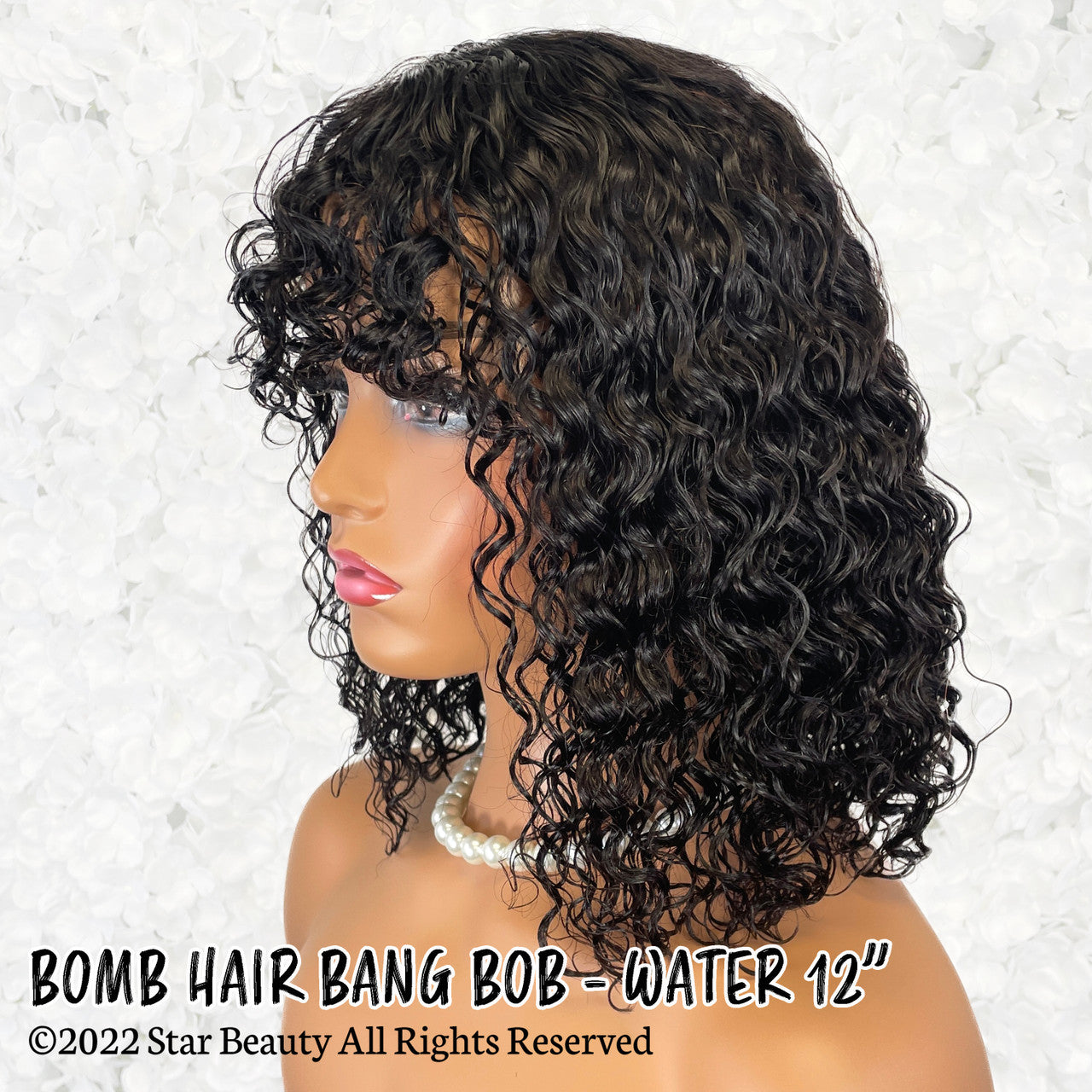 BOMB HAIR 100% Human Hair Bang Bob Wig- Water (10"- 12")
