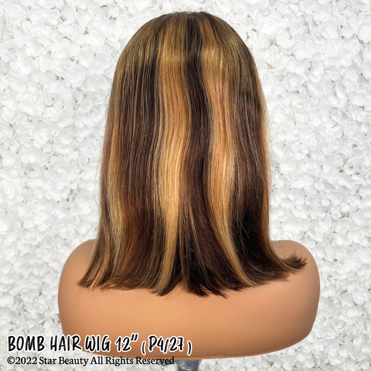 BOMB HAIR 100% Human Hair 13X5 Lace Frontal Bob Wig 12"(P4/27)