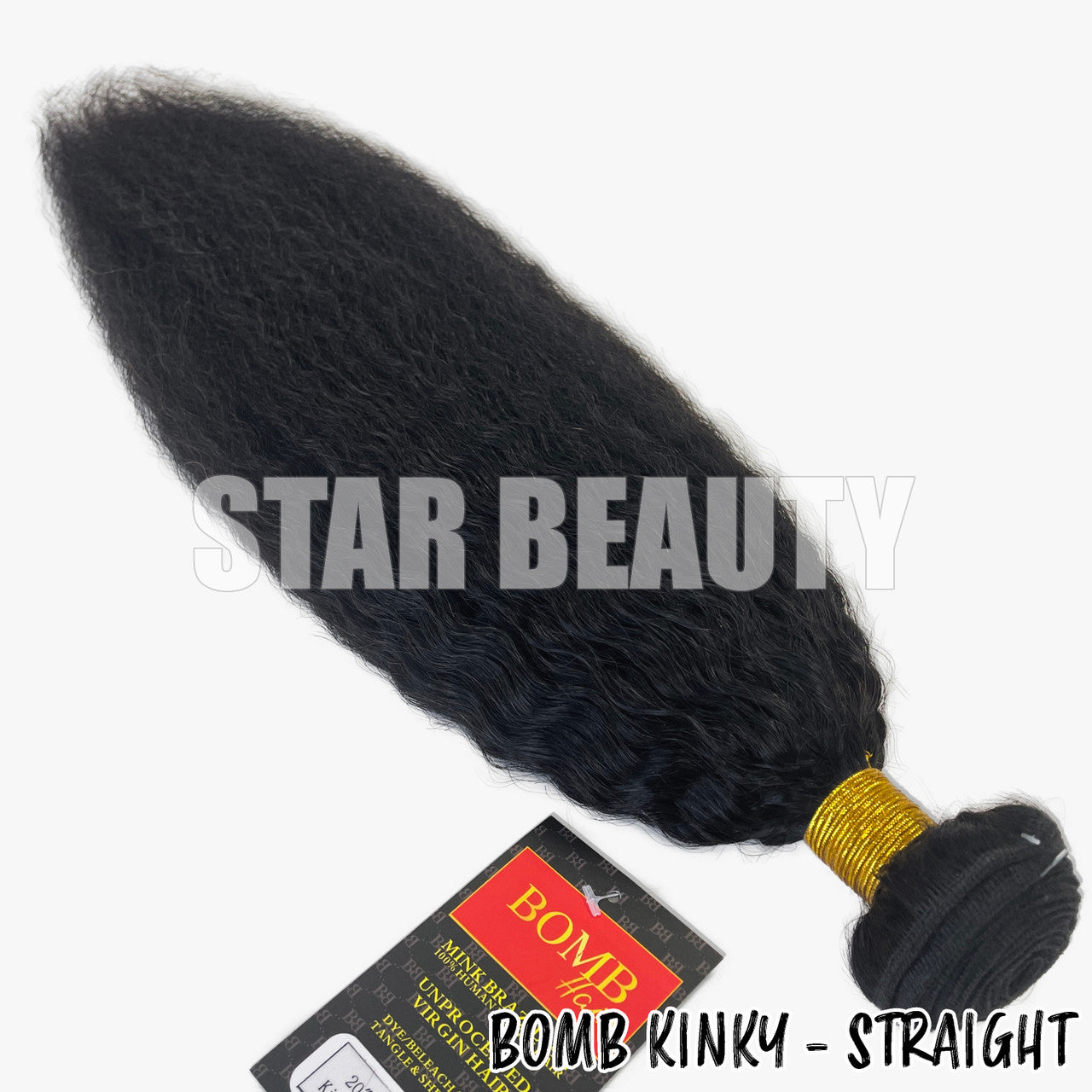 BOMB HAIR Single Bundle - Kinky Straight (10"- 24")