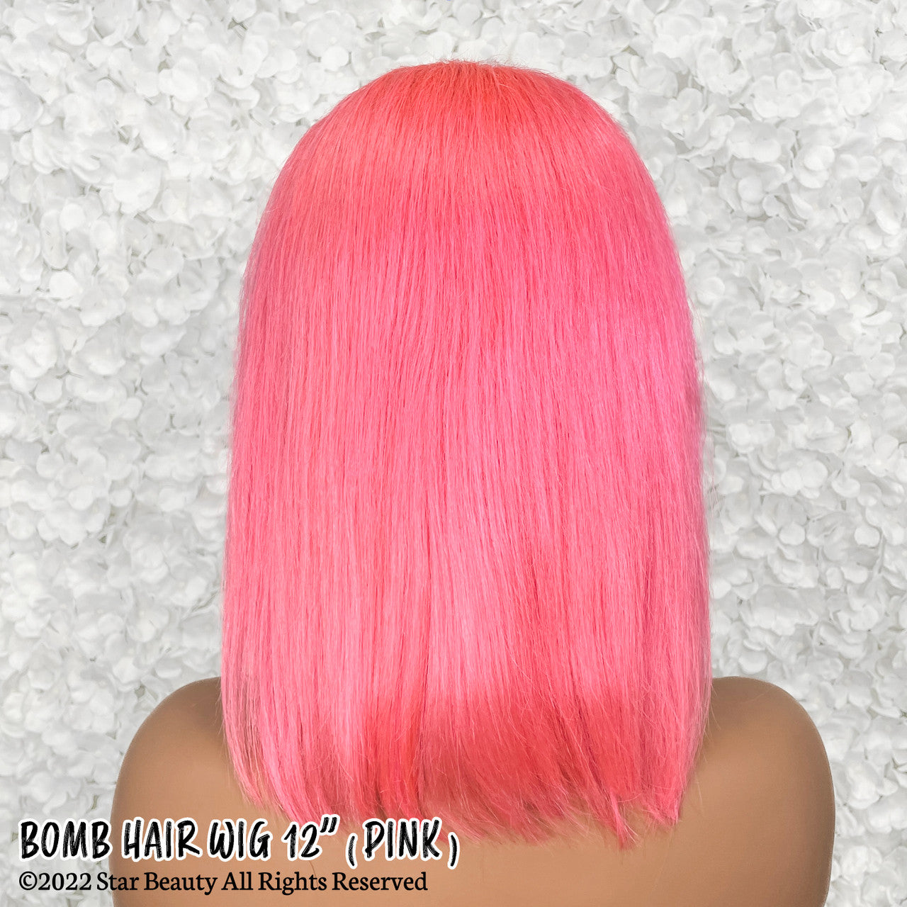 BOMB HAIR 100% Human Hair 13X5 Lace Frontal Bob Wig 12"(PINK)