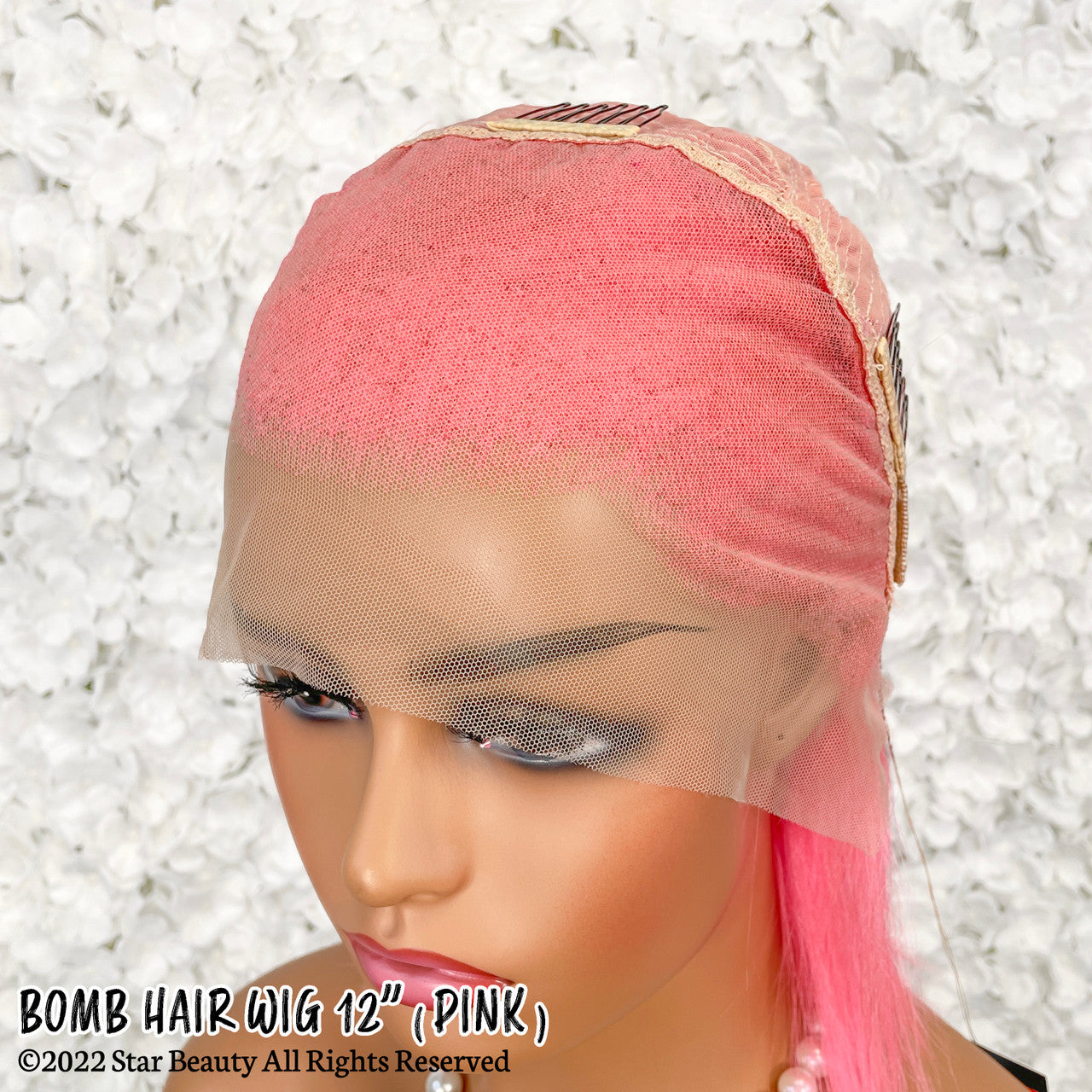 BOMB HAIR 100% Human Hair 13X5 Lace Frontal Bob Wig 12"(PINK)