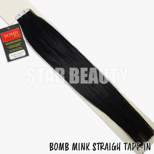BOMB HAIR 100% Human Hair 20pcs Tape-In - Straight (16"-22")