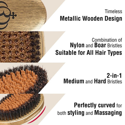 BOW WOW X Pocket Wave Premium Metallic 2-in-1 Boar Brush with Case