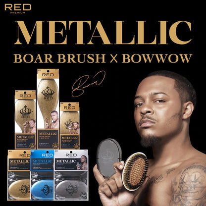 BOW WOW X Pocket Wave Premium Metallic 2-in-1 Boar Brush with Case