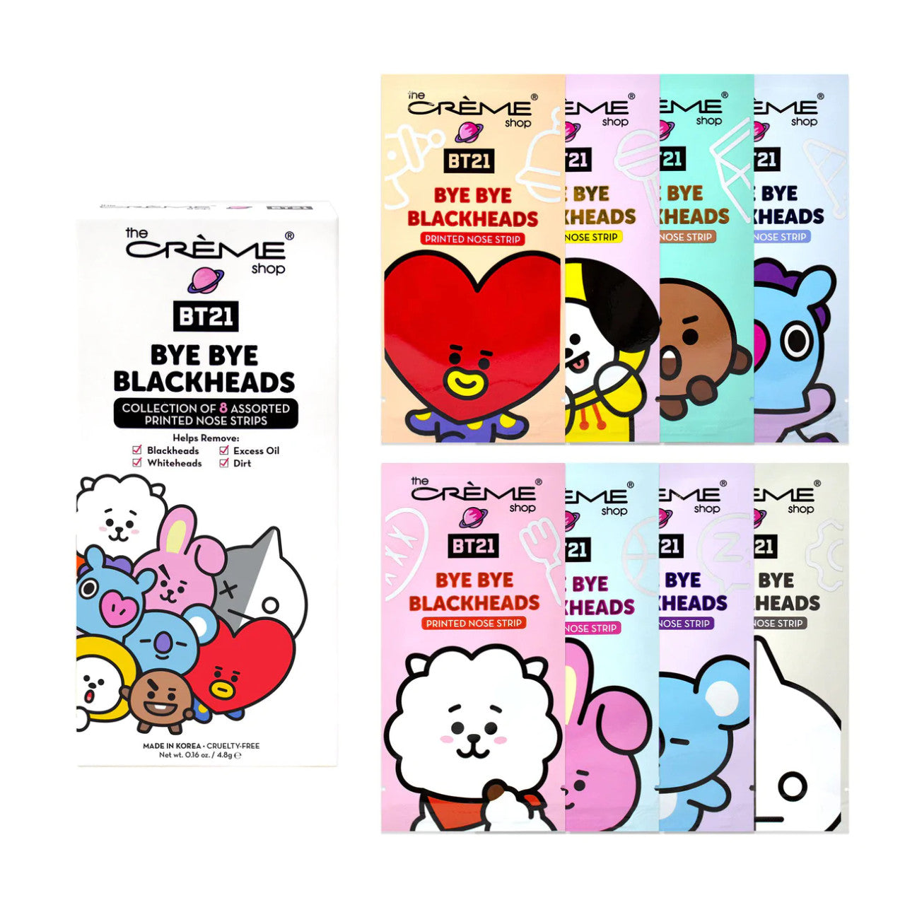 THE CREME SHOP Bye Bye Blackheads - Printed Pore Strips (Set of 16)