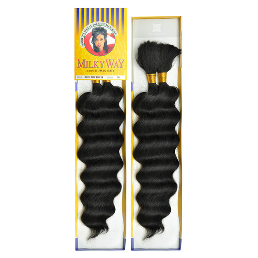 SHAKE N GO 100% Human Hair Braids MilkyWay Ripple Deep Bulk 18"