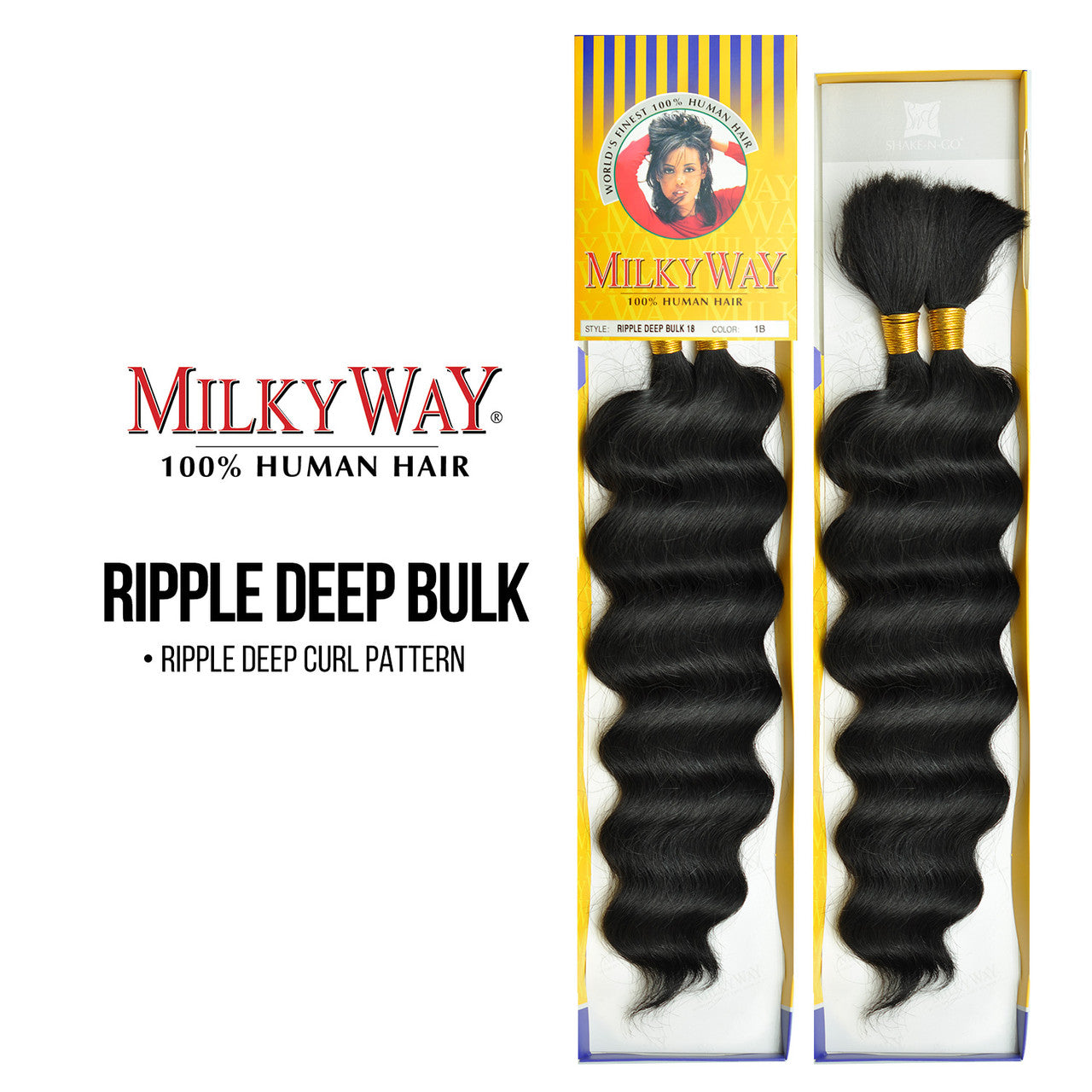 SHAKE N GO 100% Human Hair Braids MilkyWay Ripple Deep Bulk 18"
