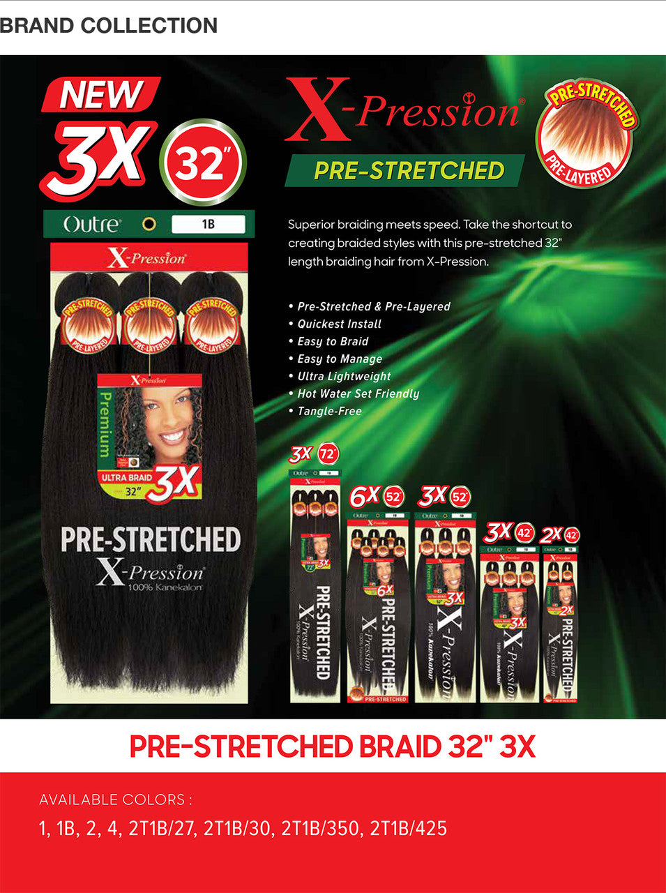 OUTRE 3X X-Pression Pre-Stretched Braid 32"
