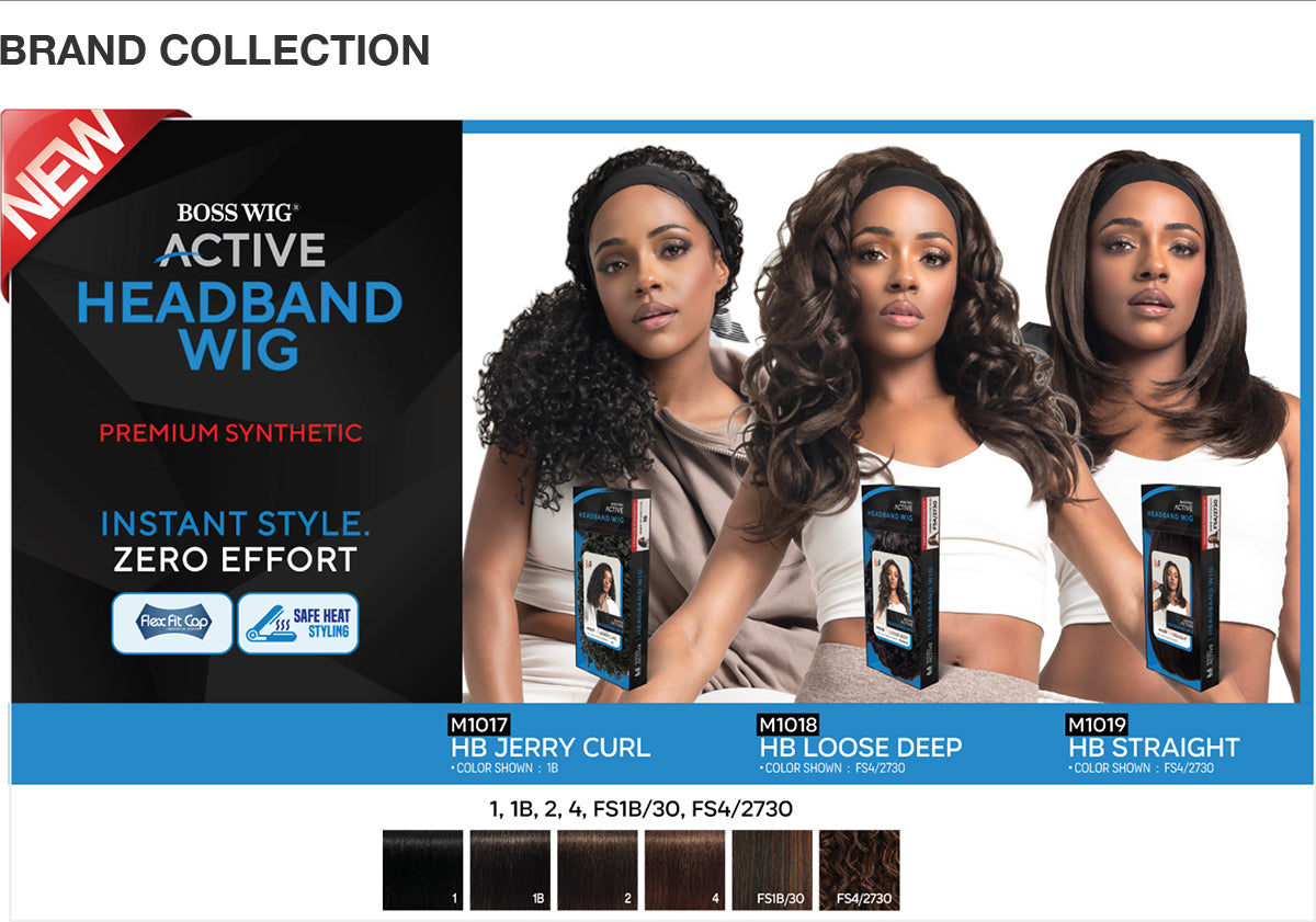 Bobbi Boss Active Headband Wig M1017 - HB Jerry Curl