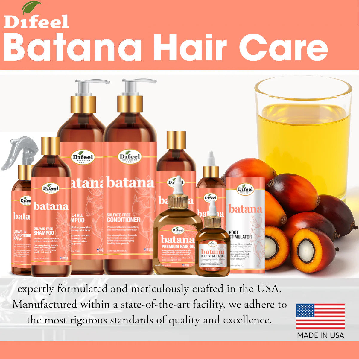 Difeel Batana Sulfate Free Shampoo (12 oz)