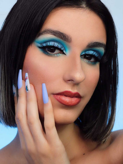 CALA Nail Creations Lux Long Coffin (Blue Butterfly)