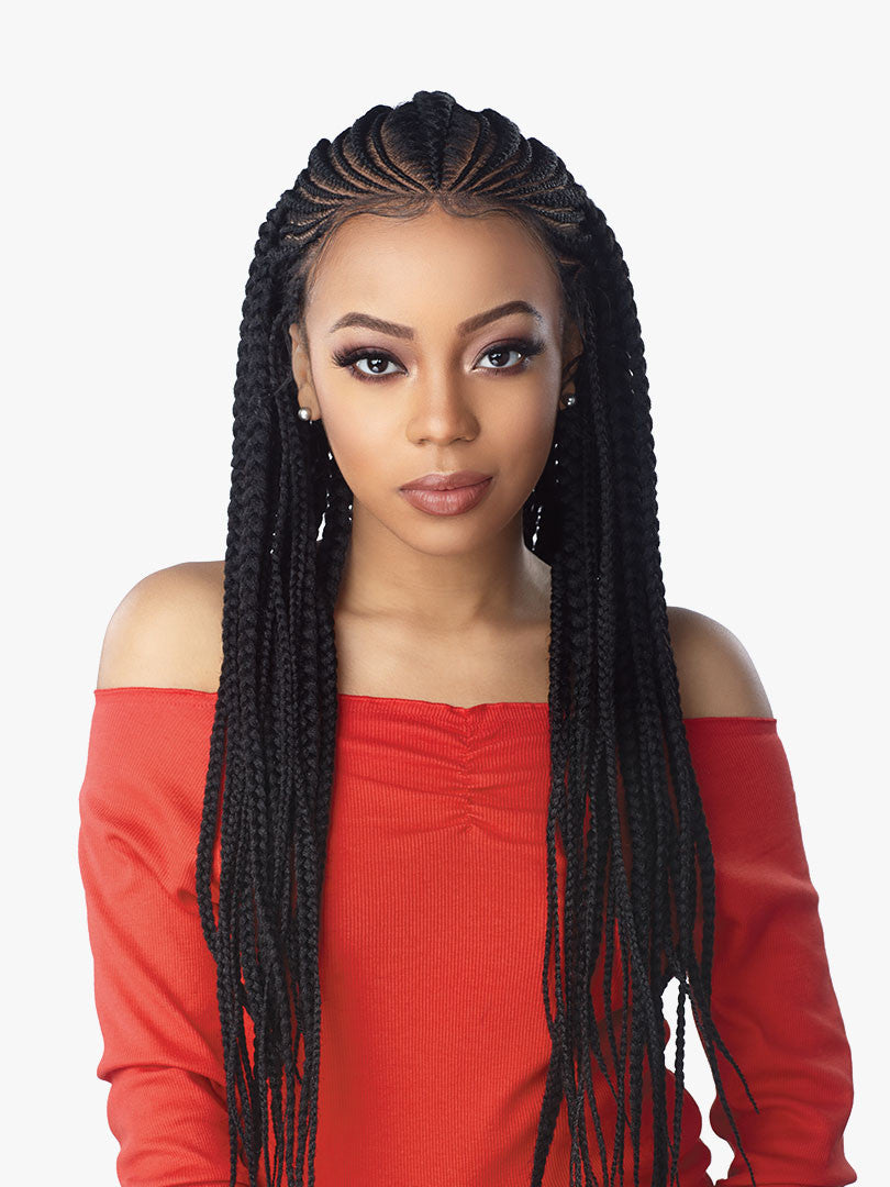 SENSATIONNEL Cloud 9 13x7 Swiss Lace Parting Wig - FEED IN FULANI CORNROW