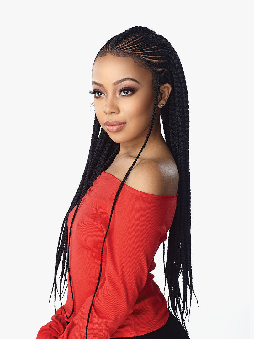SENSATIONNEL Cloud 9 13x7 Swiss Lace Parting Wig - FEED IN FULANI CORNROW