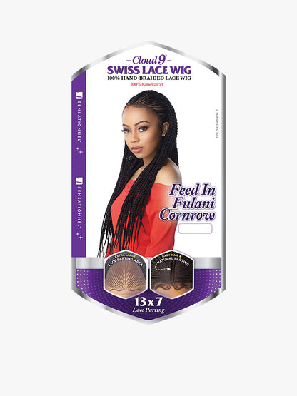 SENSATIONNEL Cloud 9 13x7 Swiss Lace Parting Wig - FEED IN FULANI CORNROW