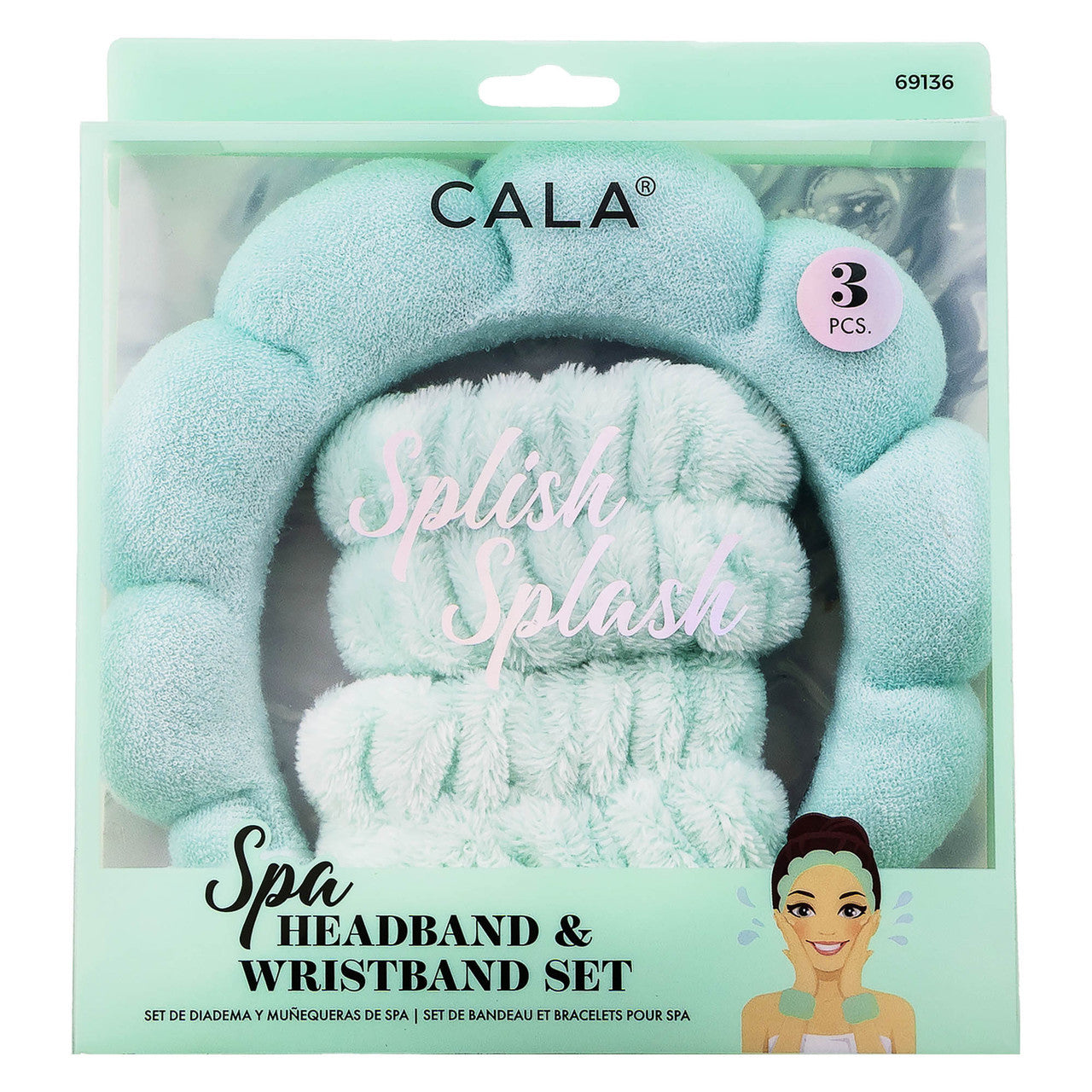 CALA Spa Headband & Wristband Set