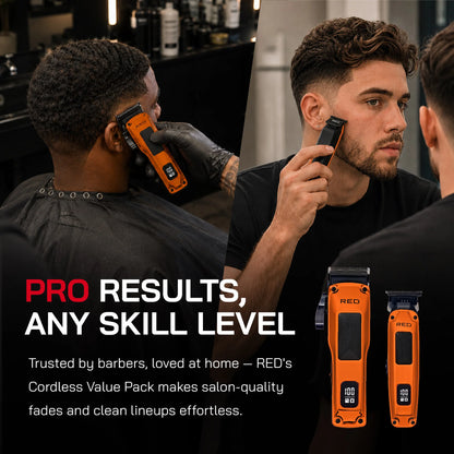 RED Cordless Clipper & Trimmer Combo Set