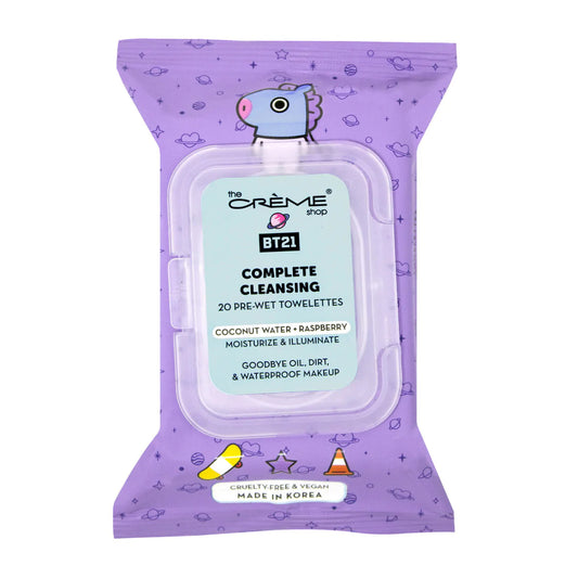 THE CREME SHOP BT21 MANG Complete Cleansing Towelettes - Coconut Water & Raspberry