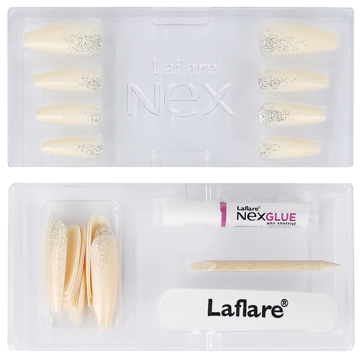 Laflare NEX 28 Premium 3D Nails - Long Coffin